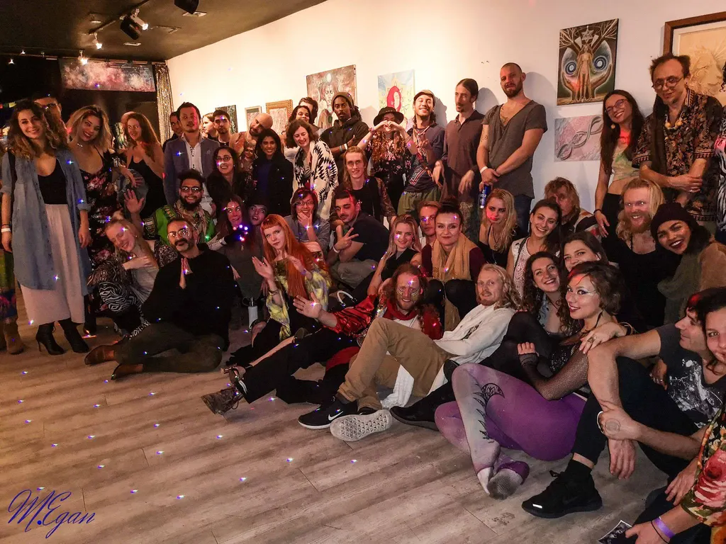 The exhibiting artists together